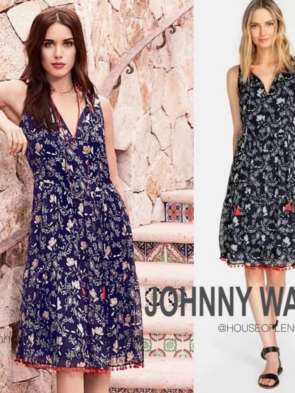Jade Black Floral Maxi Dress with Red Trim